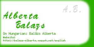 alberta balazs business card